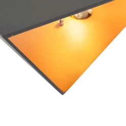 Design wandlamp grijs met koperen binnenkant - Fold