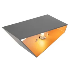 Design wandlamp grijs met koperen binnenkant - Fold