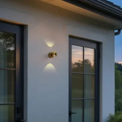 Design wandlamp messing incl. LED IP44 - Lens