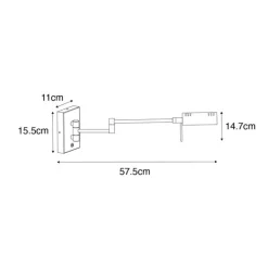 Design wandlamp messing incl. LED dimbaar - Notia