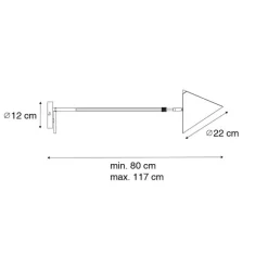 Design wandlamp roze verstelbaar - Triangolo