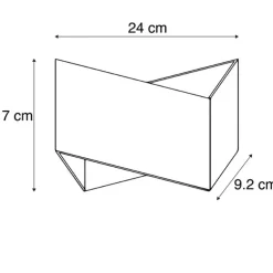 Design wandlamp wit met zilveren binnenkant - Fold