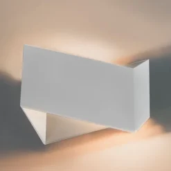 Design wandlamp wit met zilveren binnenkant - Fold