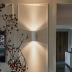 Design wandlamp wit rond 2-lichts - Sab