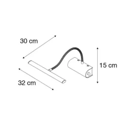 Design wandlamp zwart 32 cm incl. LED met dimmer - Tableau