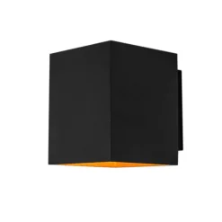 Design wandlamp zwart en goud vierkant - Sola