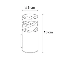 Design wandlamp zwart GU10 50mm - Arre