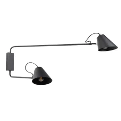 Design wandlamp zwart 2-lichts verstelbaar - Lune