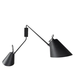 Design wandlamp zwart 2-lichts verstelbaar - Lune