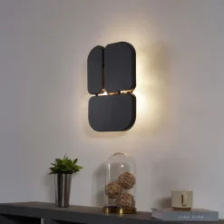 Design wandlamp zwart 3-lichts - Planes