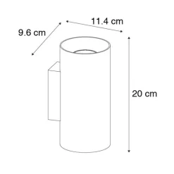 Design wandlamp zwart met goud GU10 50mm - Sab