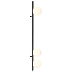 Design wandlamp zwart met mat glas 3-lichts - Vertical