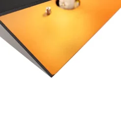 Design wandlamp zwart met gouden binnenkant - Fold