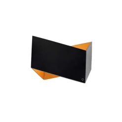 Design wandlamp zwart met gouden binnenkant - Fold