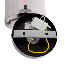 Design wandlamp zwart met smoke glas - Dome