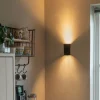 Design wandlamp zwart rond GU10 50mm - Sabbir