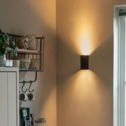 Design wandlamp zwart rond GU10 50mm - Sabbir