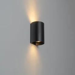 Design wandlamp zwart rond GU10 50mm - Sabbir