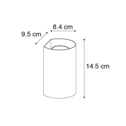 Design wandlamp zwart rond GU10 50mm - Sabbir