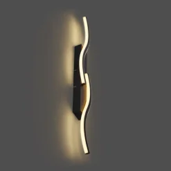 Design wandlamp zwart 3-staps dimbaar 2-lichts - Bummy