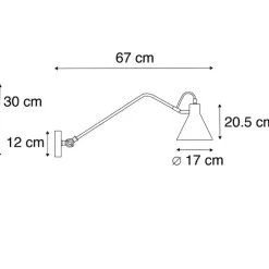 Design wandlamp zwart verstelbaar - Luna
