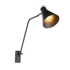Design wandlamp zwart verstelbaar - Luna