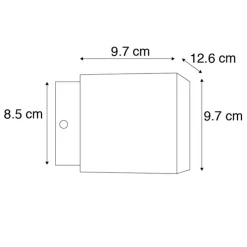 Design wandlamp zwart/goud incl. LED - Caja