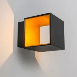 Design wandlamp zwart/goud incl. LED - Caja