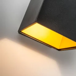 Design wandlamp zwart/goud incl. LED - Caja