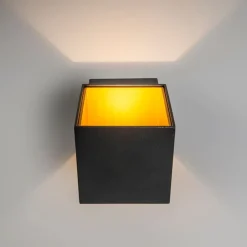 Design wandlamp zwart/goud incl. LED - Caja