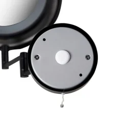 Design wandspiegel zwart incl. LED verstelbaar IP44 met trekkoord - Vicino