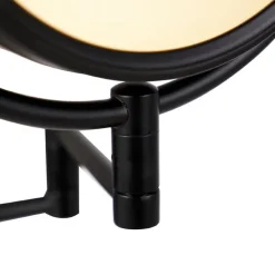 Design wandspiegel zwart incl. LED verstelbaar IP44 met trekkoord - Vicino