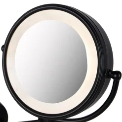 Design wandspiegel zwart incl. LED verstelbaar IP44 met trekkoord - Vicino