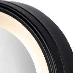 Design wandspiegel zwart incl. LED verstelbaar IP44 met trekkoord - Vicino