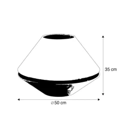 Dubbele velours lampenkap blad dessin en beige met gouden binnenkant