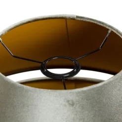 Dubbele velours lampenkap groen met gouden binnenkant