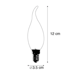 E14 dimbare LED filament kaarslamp 3W 250 lm 2700K
