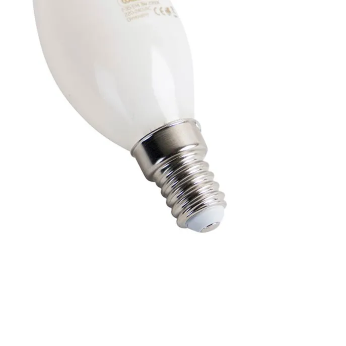E14 dimbare LED filament lamp tipkaars opaal 3W 250 lm 2350K