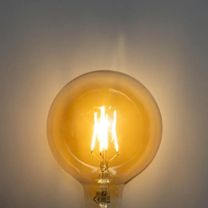 E27 dimbare LED goud G125 5W 450 lm 3000K