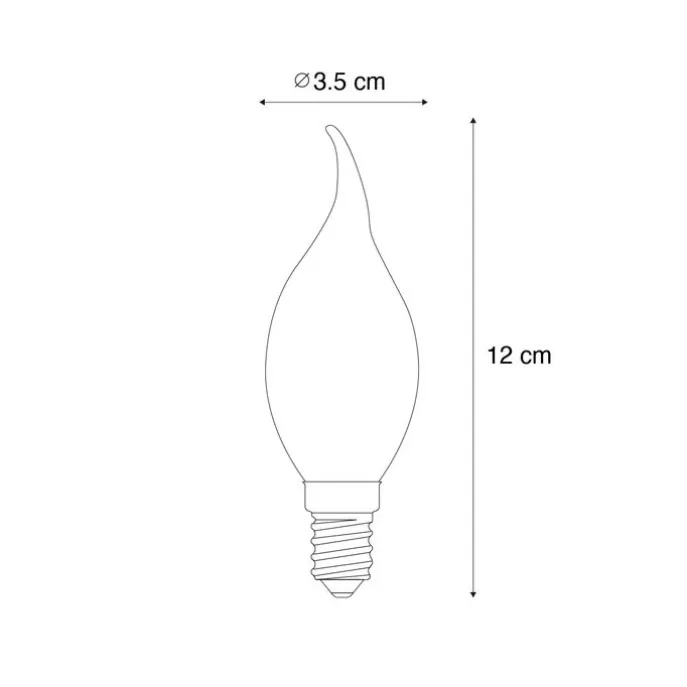 E14 dimbare LED lamp BXS35 smoke 4W 300 lm 2200K