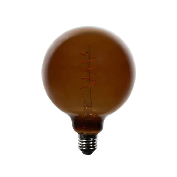 E27 dimbare LED lamp G125 bruin 4W 120 lm 1800K