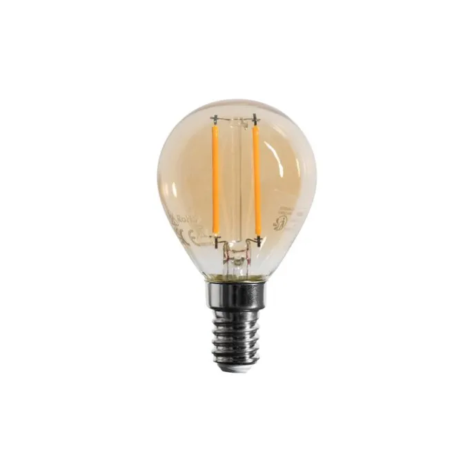 E14 dimbare LED lamp G45 goud 4W 330 lm 2100K