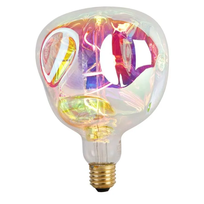 E27 dimbare LED lamp G125 regenboog 4W 200 lm 1800K