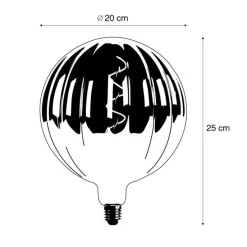 E27 dimbare LED lamp G200 smoke 4W 40 lm 2200K
