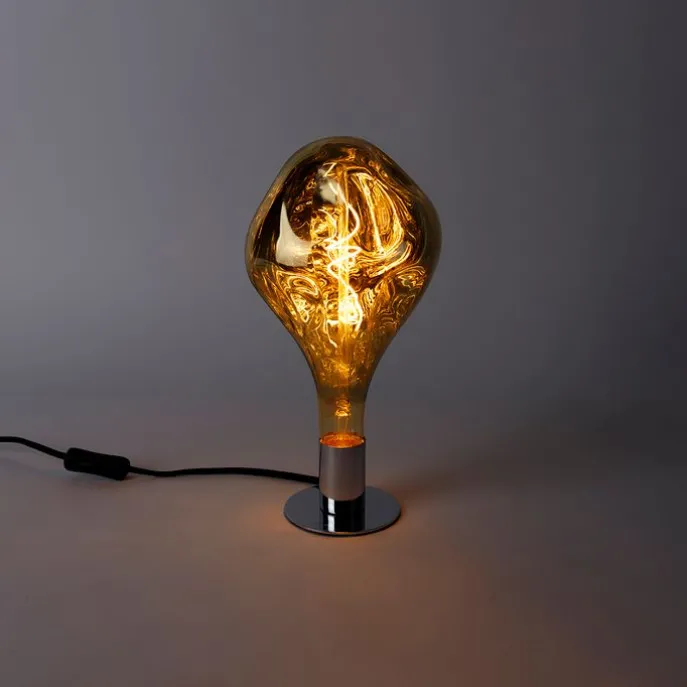 E27 dimbare LED lamp G165 spiegel goud 6W 100 lm 1800K