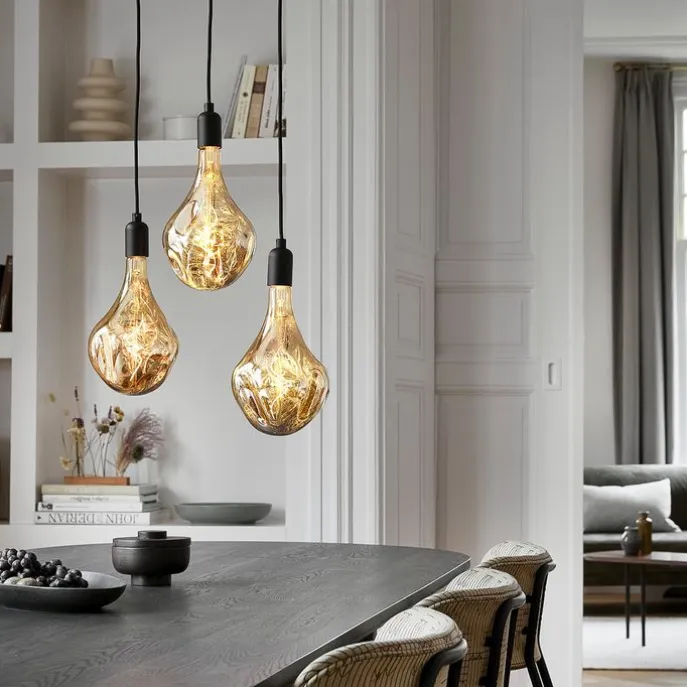 E27 dimbare LED lamp G165 spiegel goud 6W 100 lm 1800K