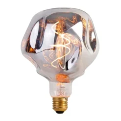 E27 dimbare LED lamp G125 zilver 4W 75 lm 1800K