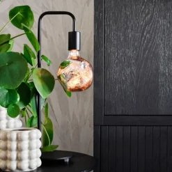 E27 dimbare LED lamp G125 zilver 4W 75 lm 1800K