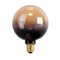 E27 dimbare LED lamp G125 zwart goud 3,5W 80 lm 1800K