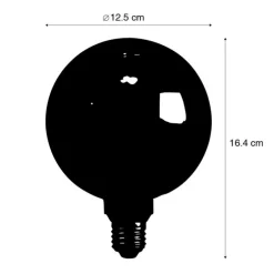 E27 dimbare LED lamp G125 zwart goud 3,5W 80 lm 1800K